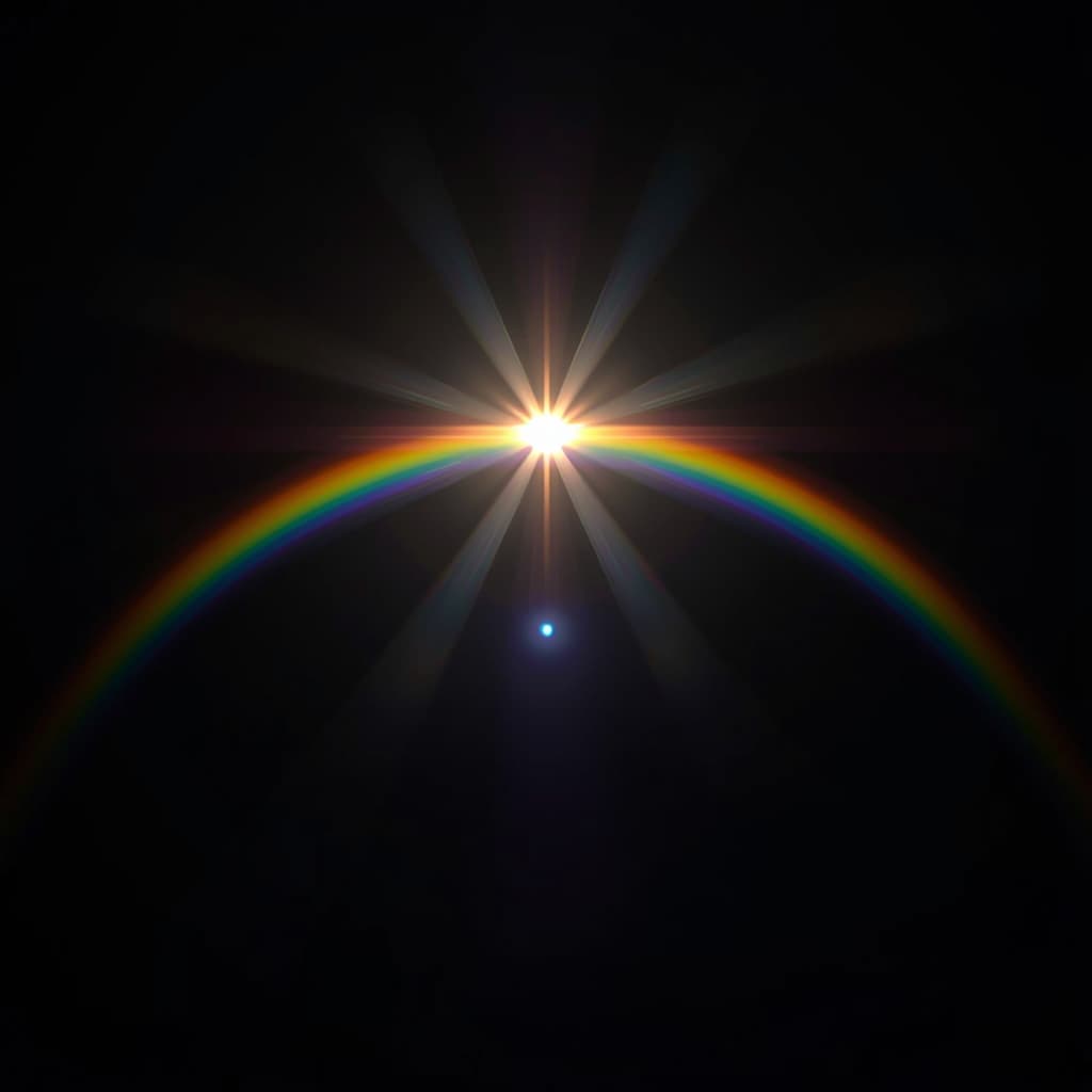 A magic bow of sunlight, no background