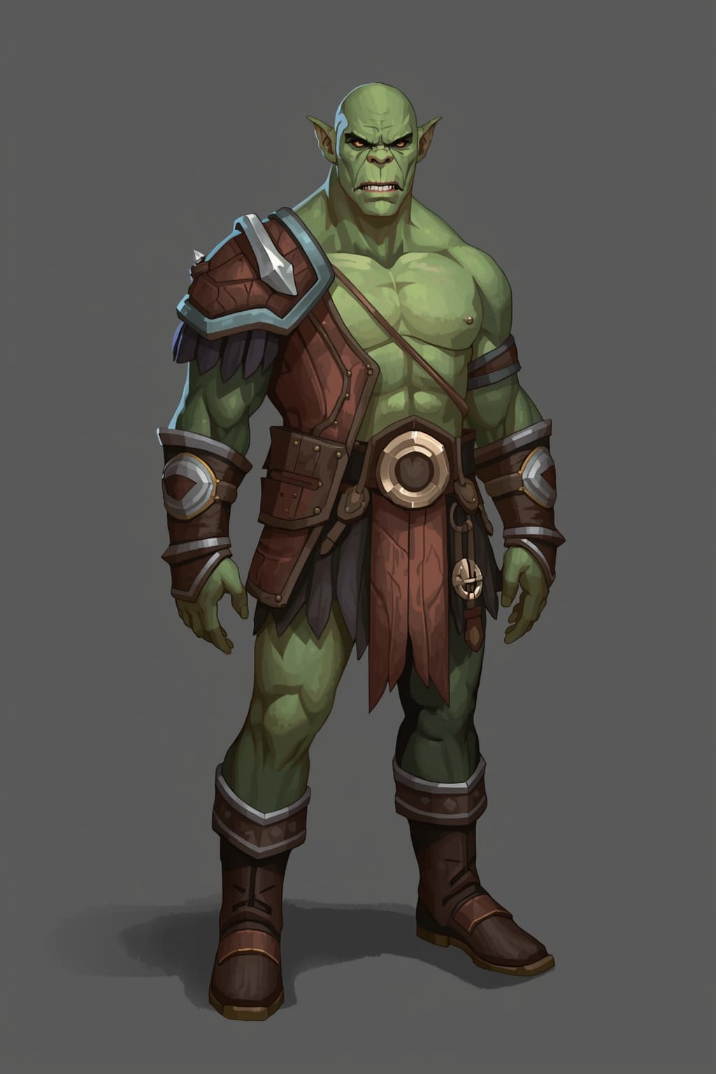 A level 1 orc, for the game Dungeons and Dragons, no background.