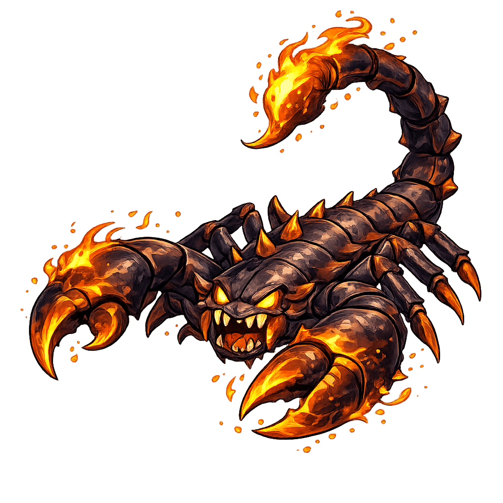 giant scorpion insect fire