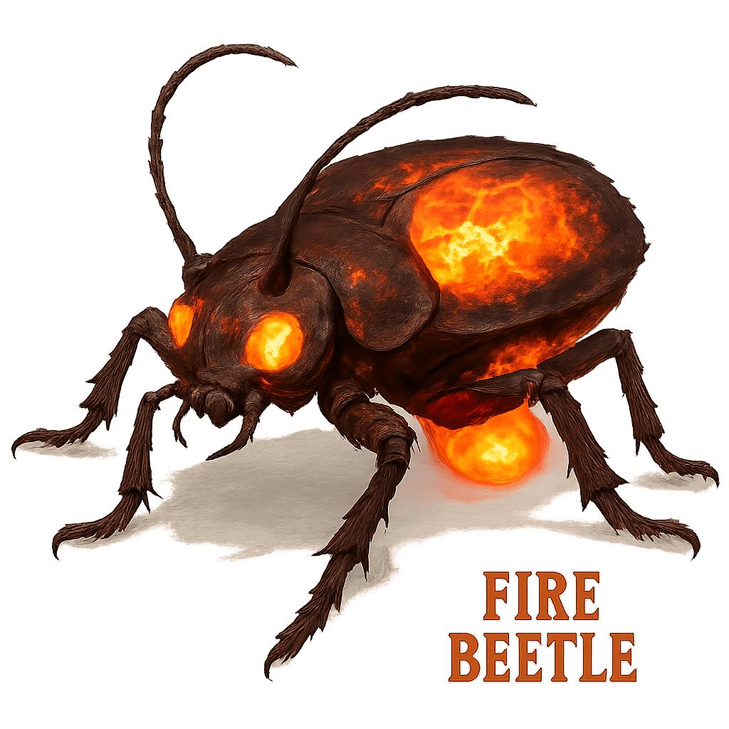 a Fire Beetle no background for the game dungeons and dragons.