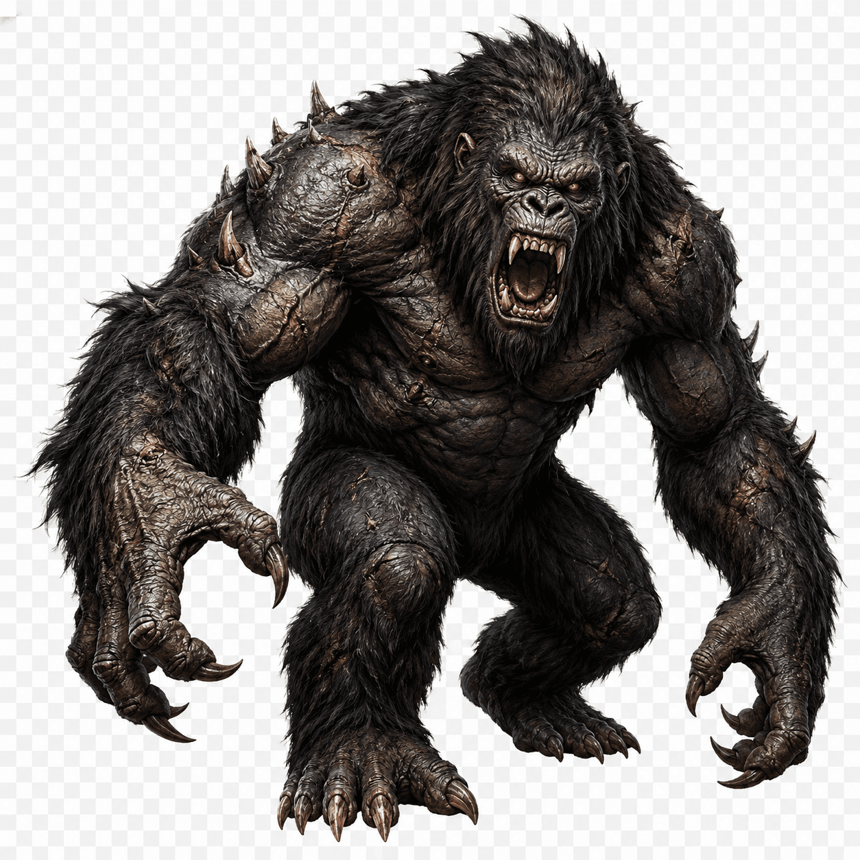 Ape, monster for fantasy rpg game, no background.