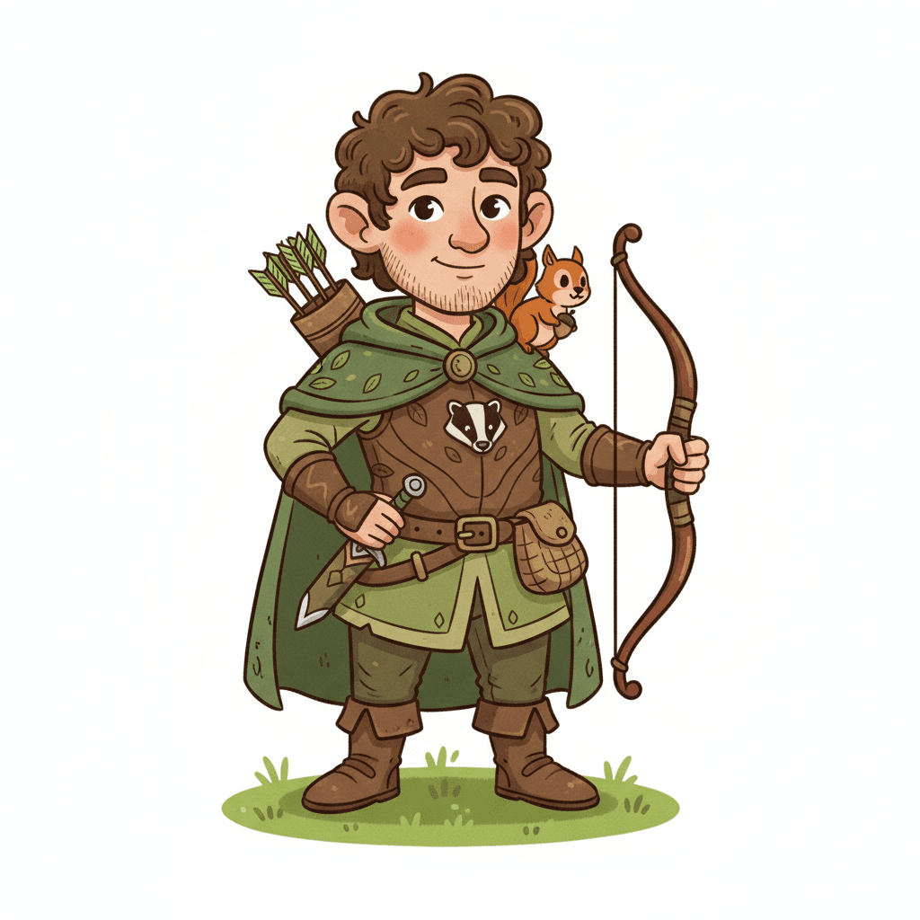 A male halfling ranger.
Square format, No background,The full character must be visible from head to toe.
Style guidance: fantasy, cartoon, for kids.